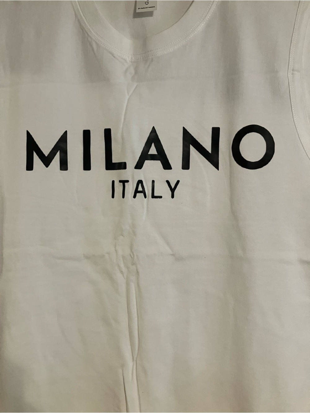 MILANO Italy White Sleeveless Graphic Tee - Size XL - New Never Worn - Picture 2 of 3